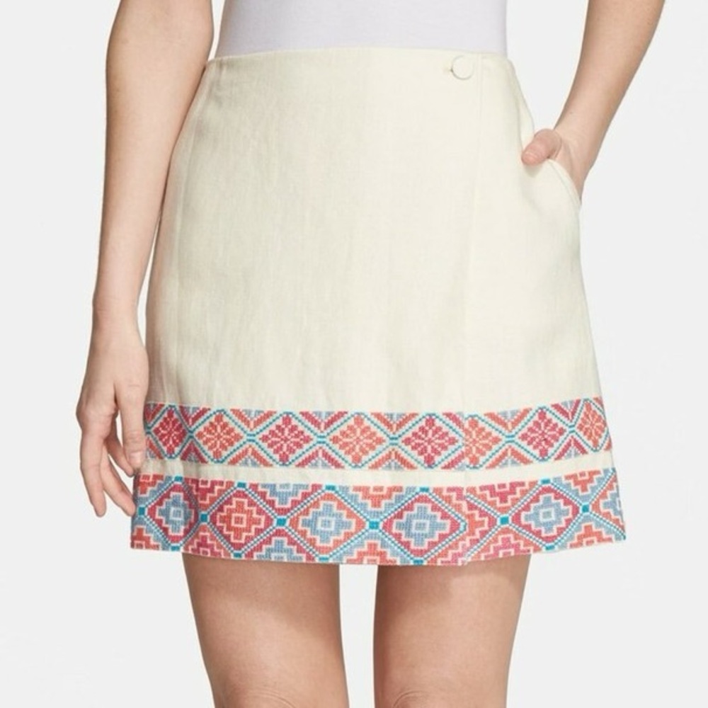 Tory Burch Linen Wrap Skirt
